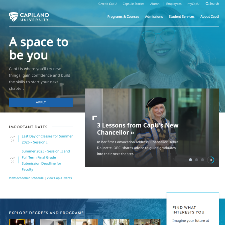 capilanou.ca homepage screenshot