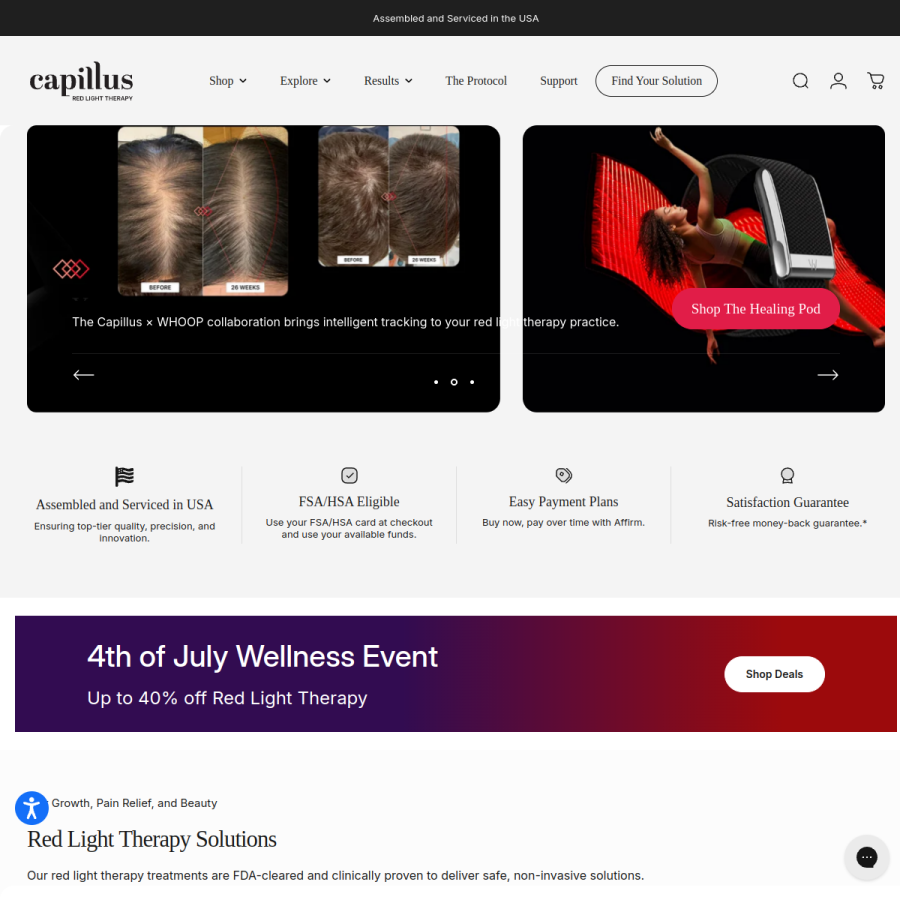 capillus.com homepage screenshot