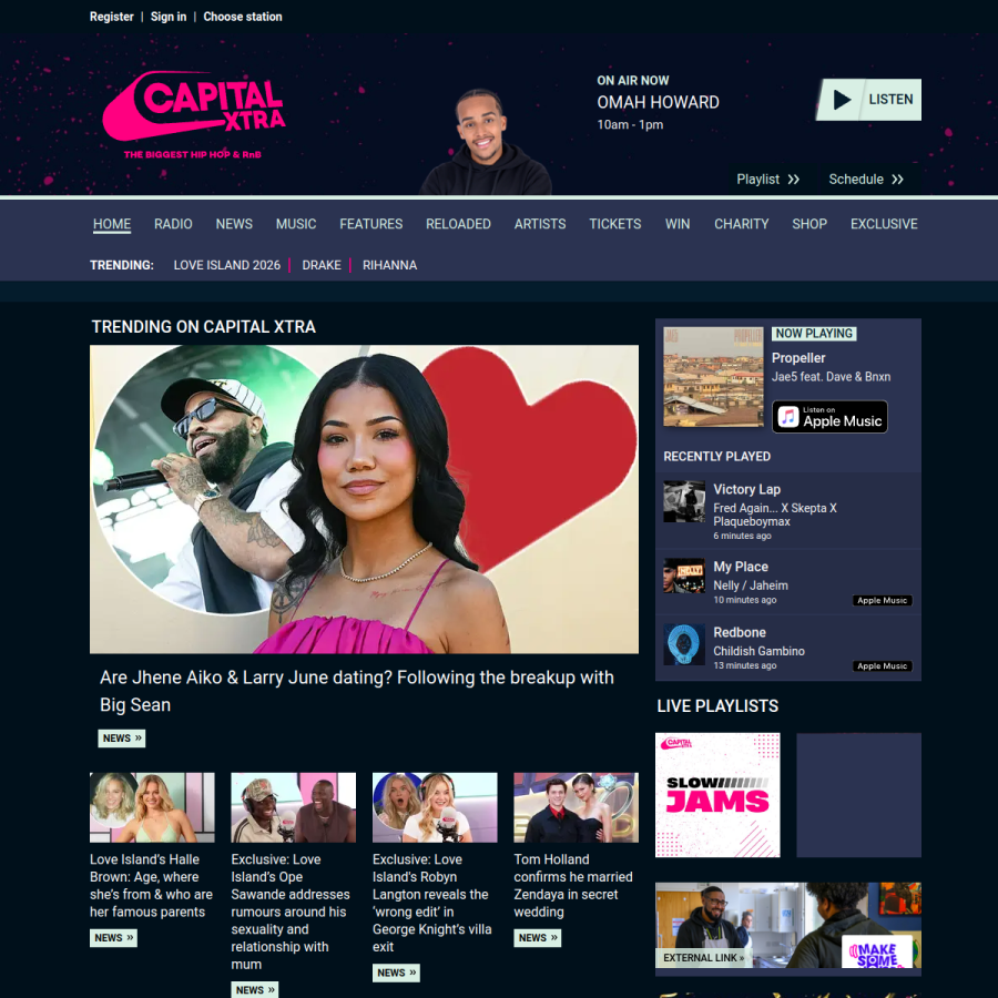capitalxtra.com homepage screenshot