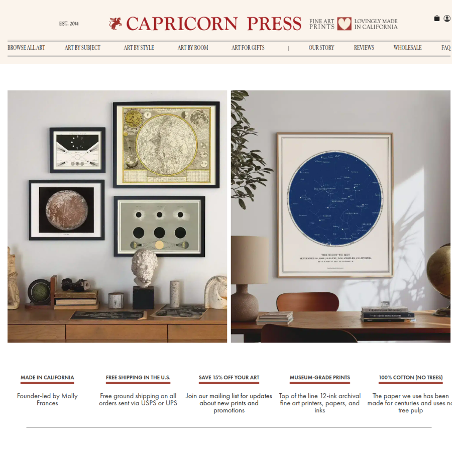 capricorn-press.com homepage screenshot
