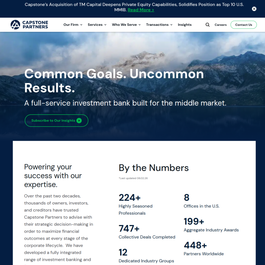 capstonepartners.com homepage screenshot