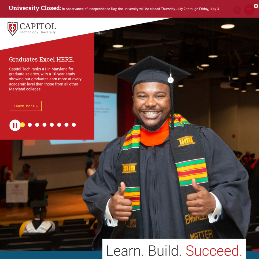 captechu.edu homepage screenshot