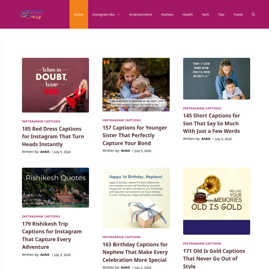 captionsaway.com homepage screenshot