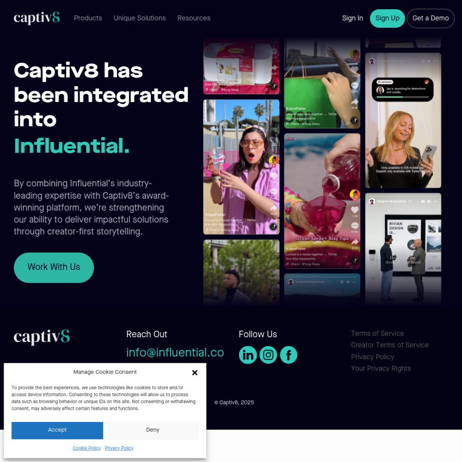captiv8.io homepage screenshot