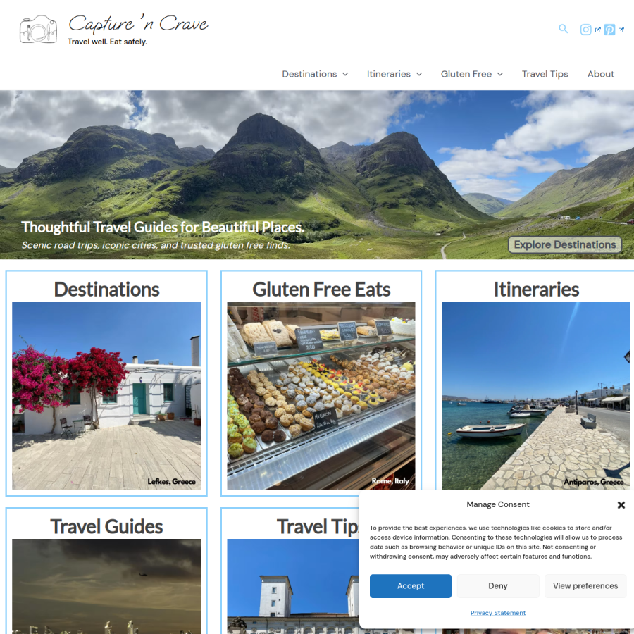 capturencrave.com homepage screenshot