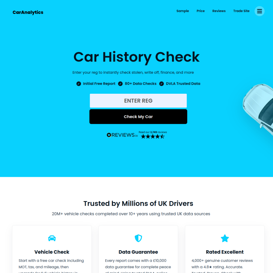 caranalytics.co.uk homepage screenshot