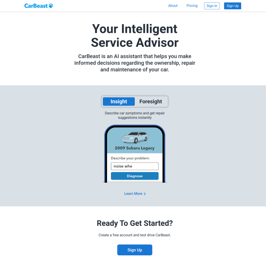 carbeast.com homepage screenshot