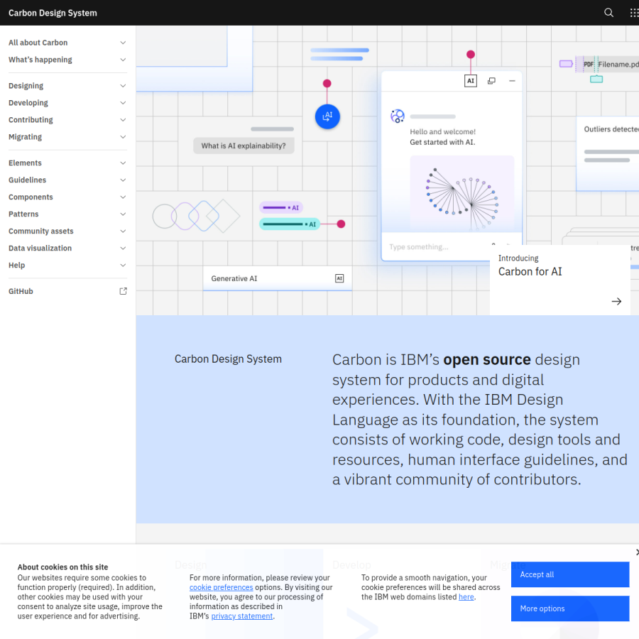 carbondesignsystem.com homepage screenshot