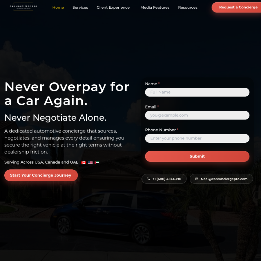 carconciergepro.com homepage screenshot
