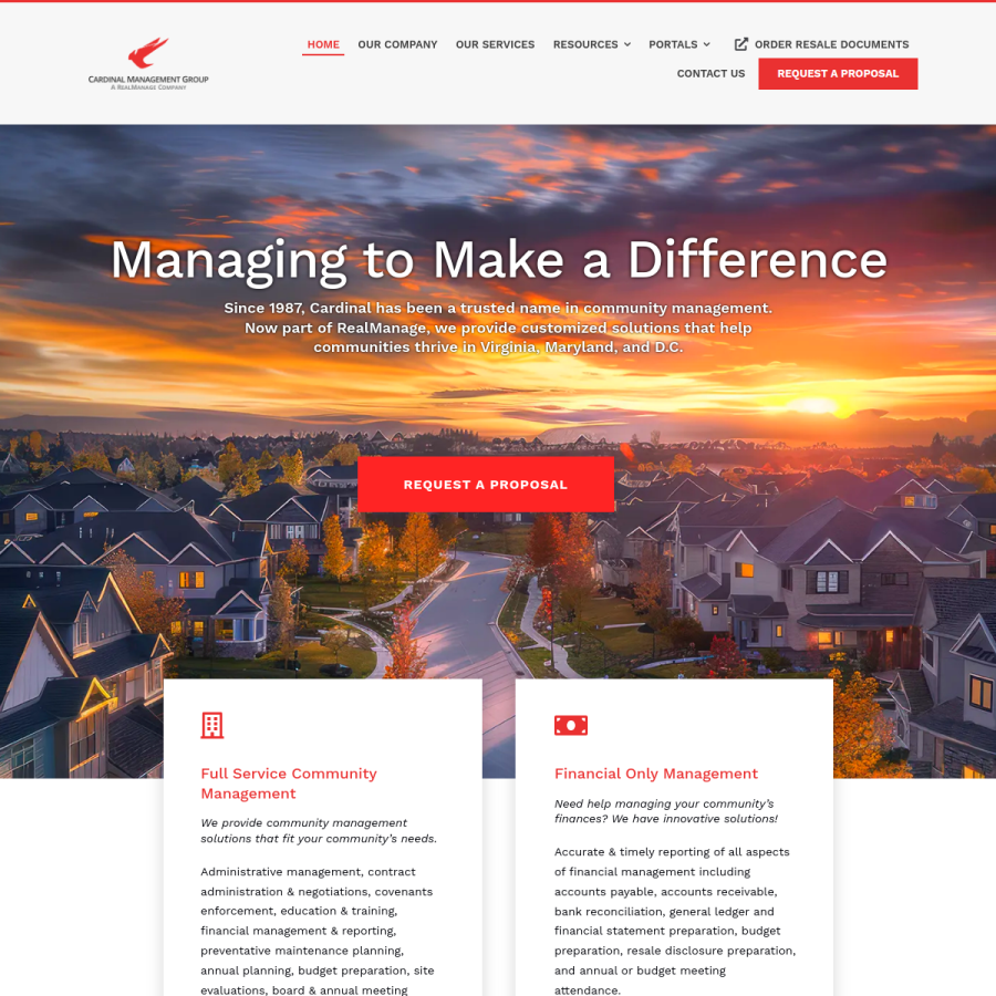 cardinalmanagementgroup.com homepage screenshot