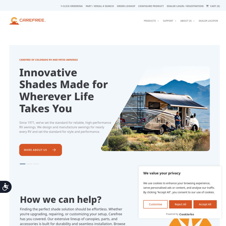 carefreeofcolorado.com homepage screenshot