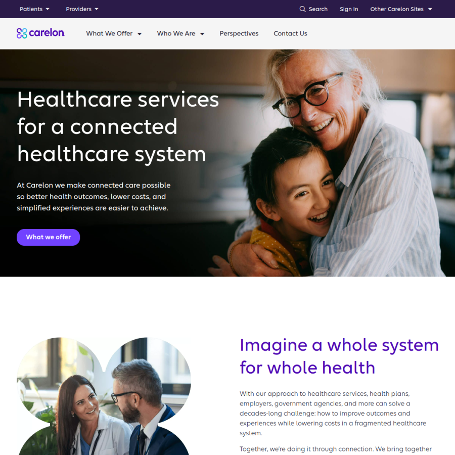 carelon.com homepage screenshot