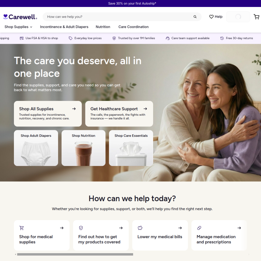 carewell.com homepage screenshot