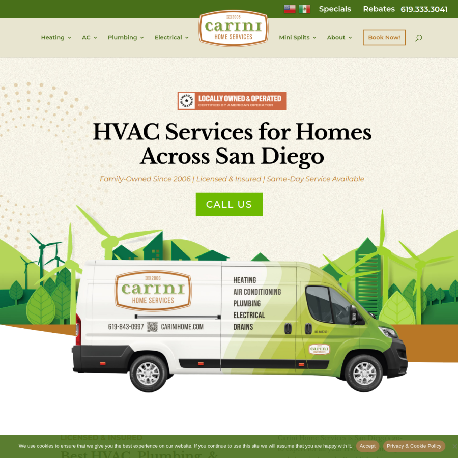 carinihome.com homepage screenshot