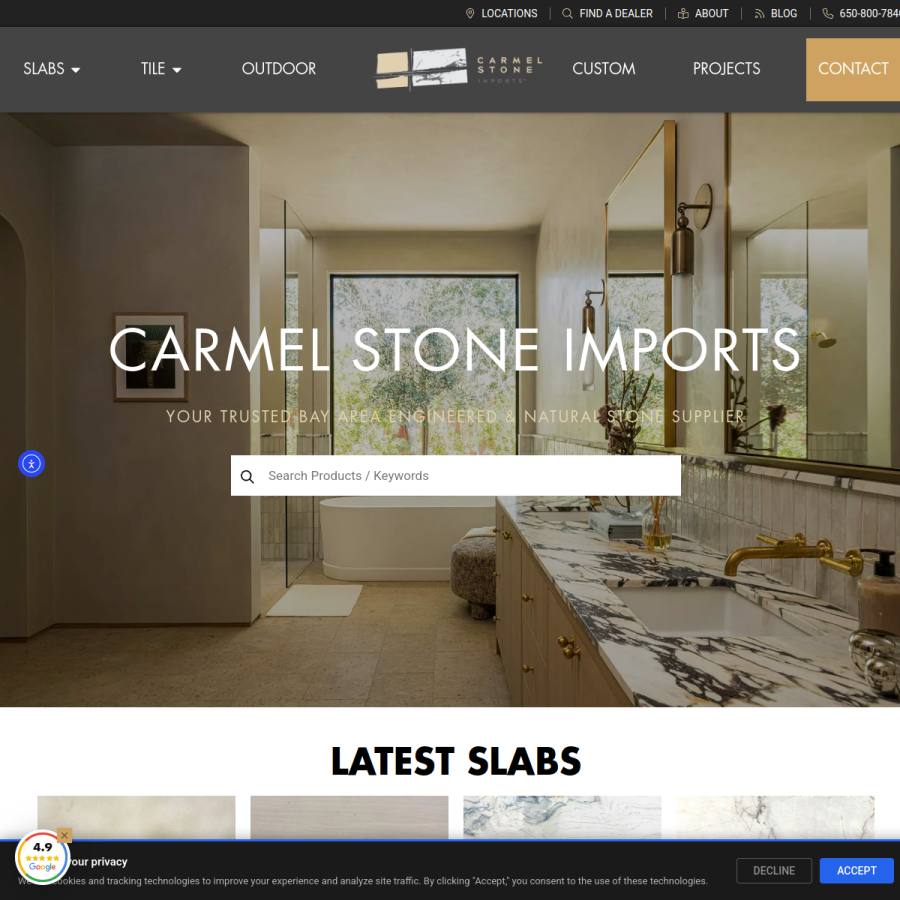 carmelimports.com homepage screenshot