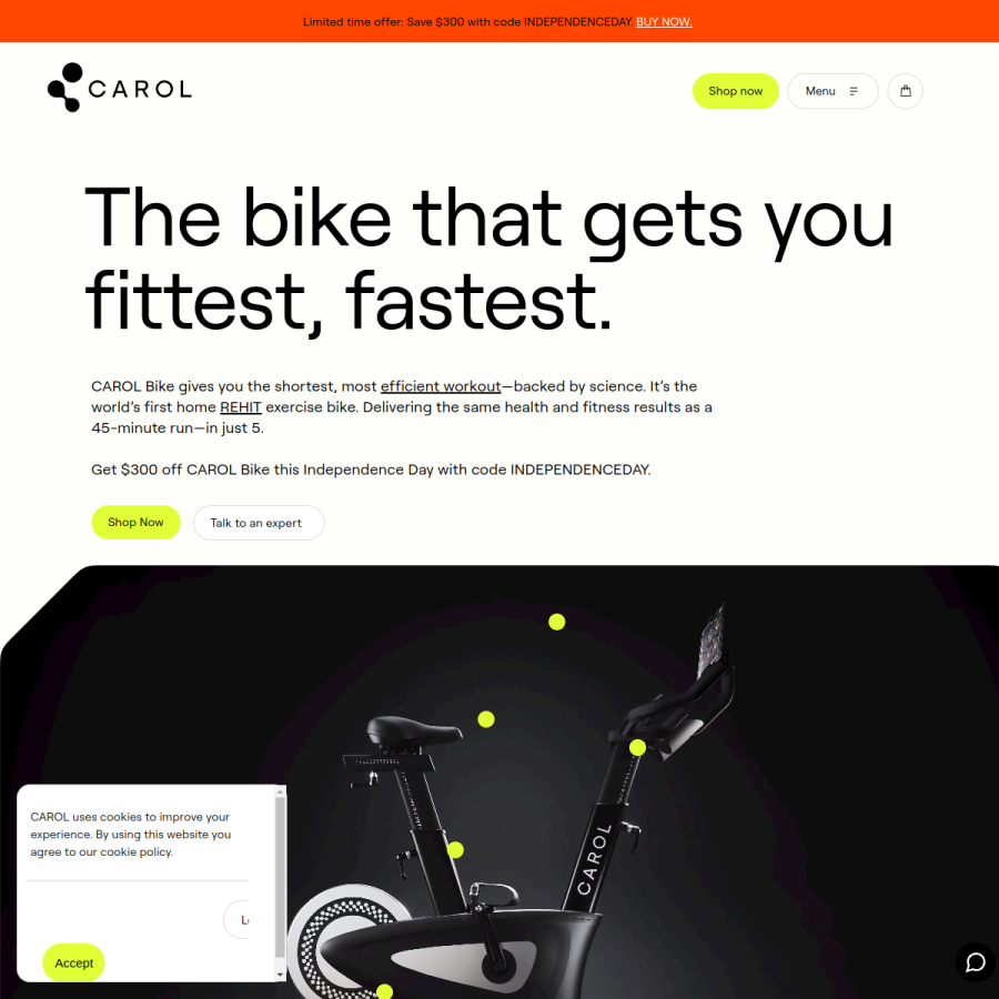 carolbike.com homepage screenshot