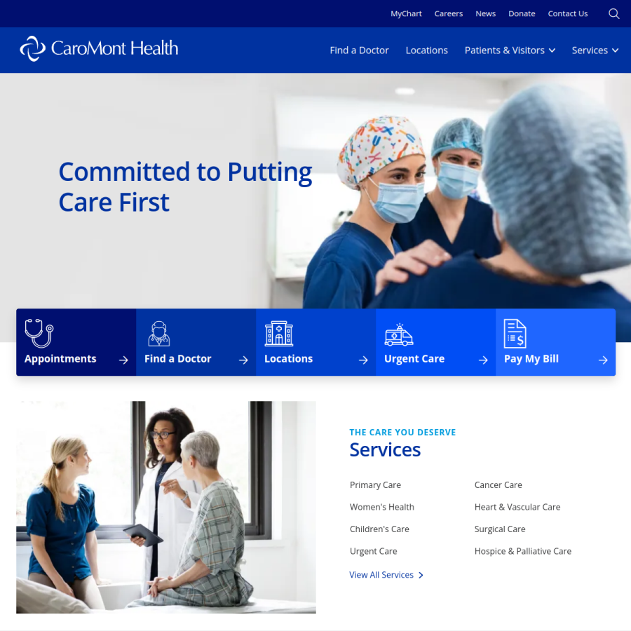 caromonthealth.org homepage screenshot