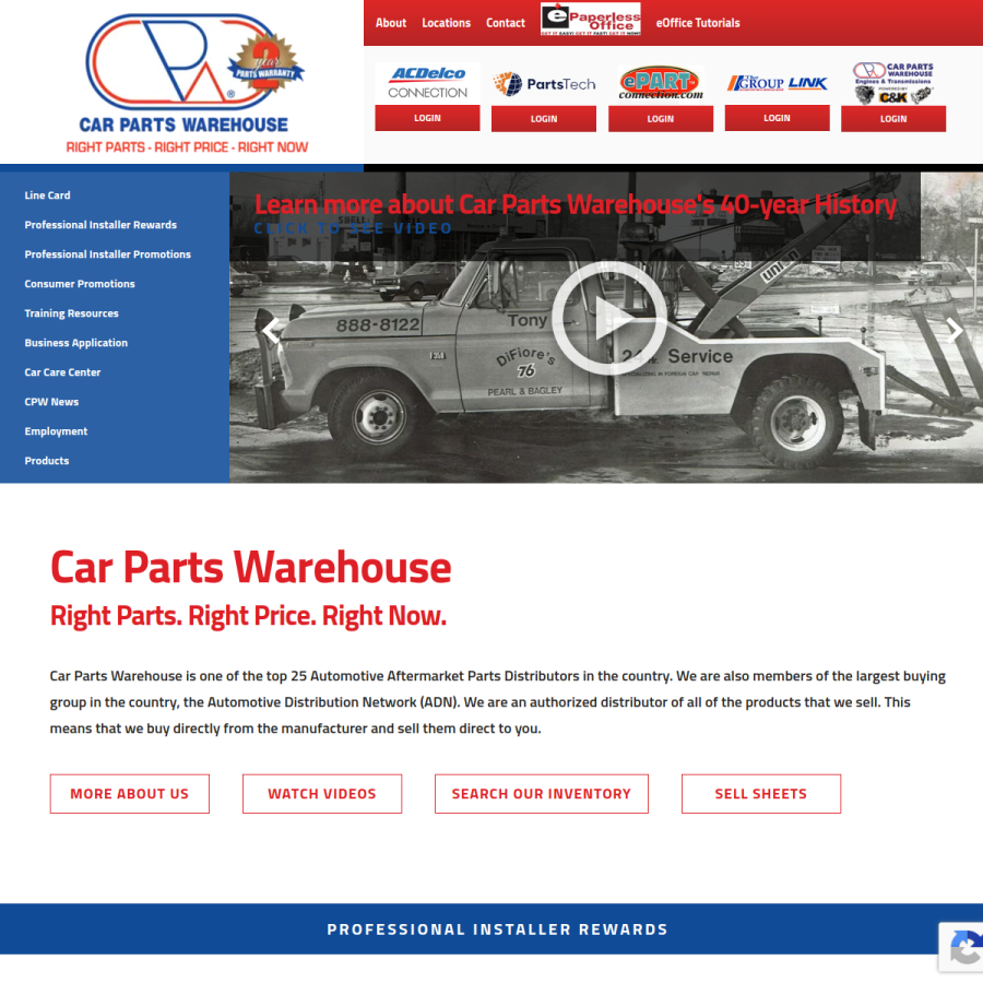 carpartswarehouse.net homepage screenshot