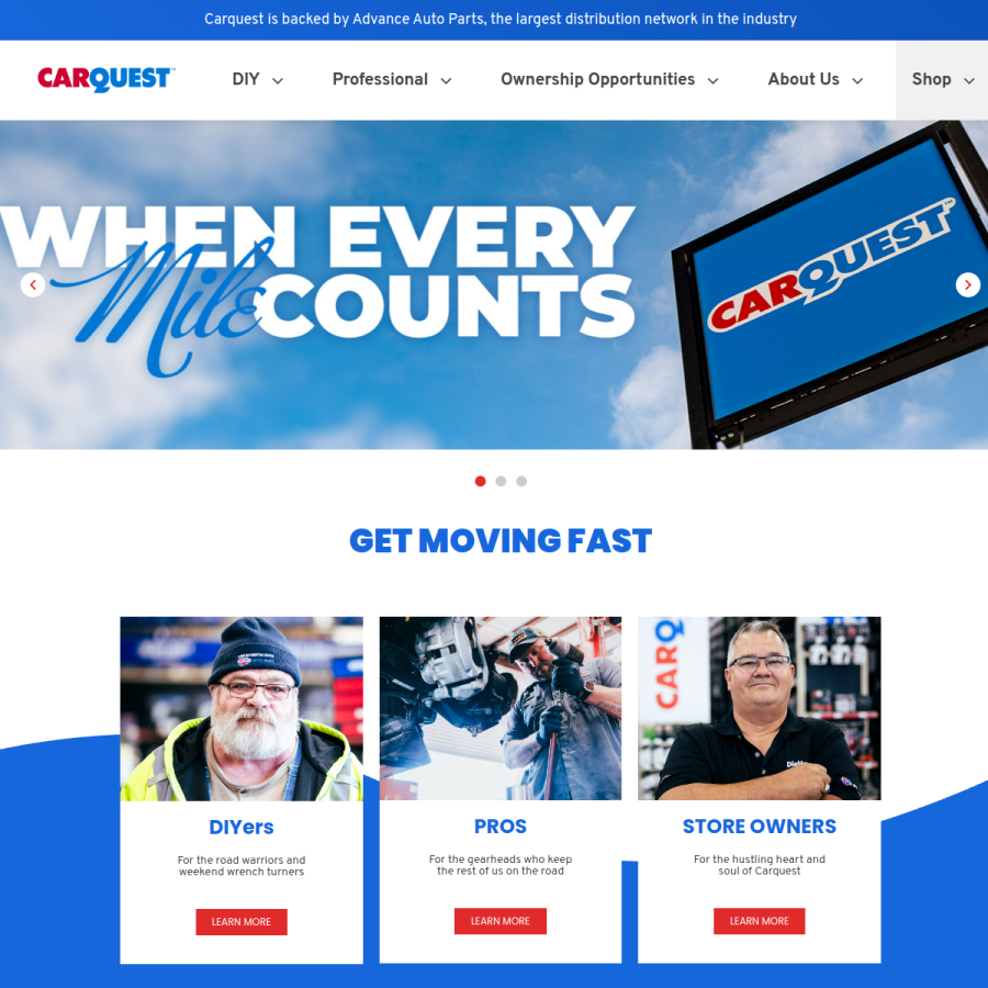 carquest.com homepage screenshot