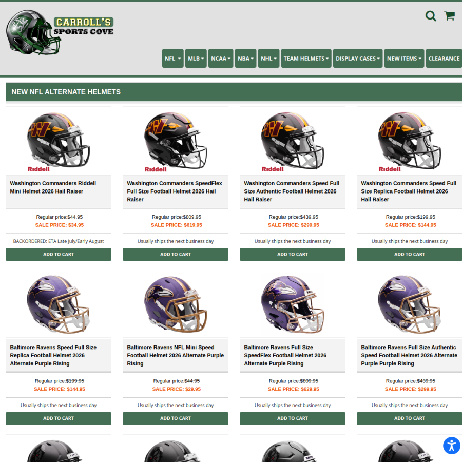 carrollscove.com homepage screenshot