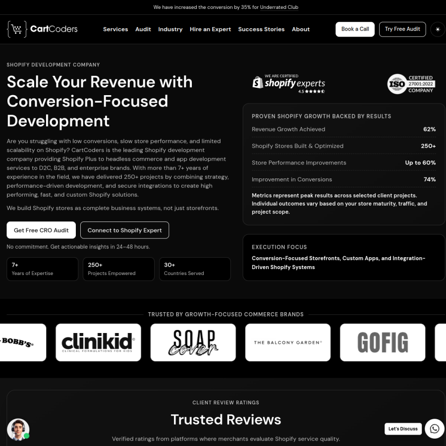 cartcoders.com homepage screenshot