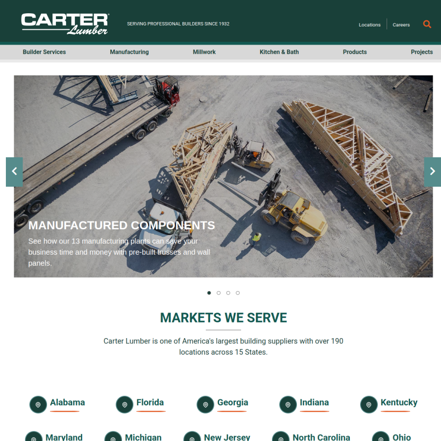 carterlumber.com homepage screenshot