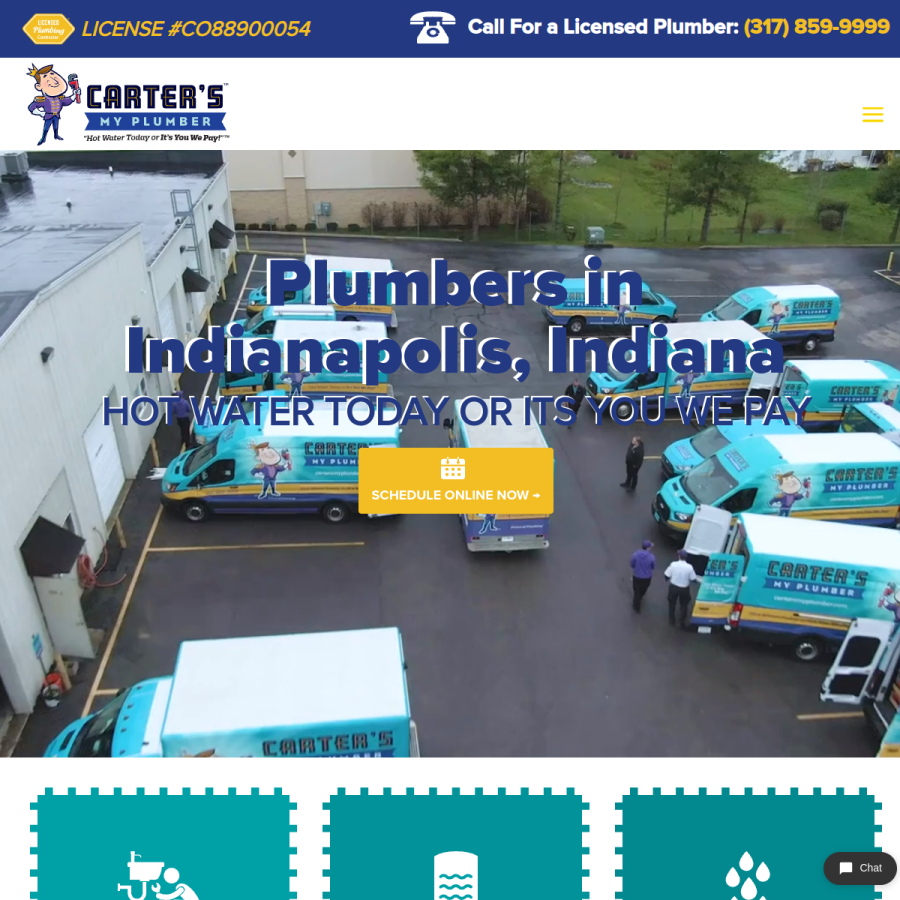 cartersmyplumber.com homepage screenshot