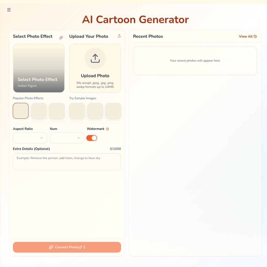 cartoonize.ai homepage screenshot