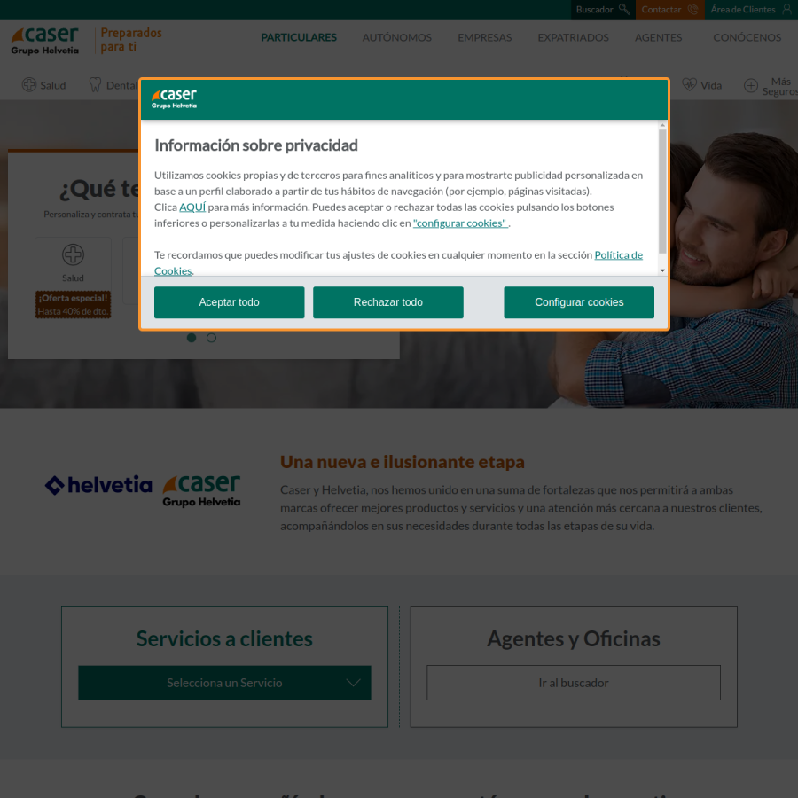 caser.es homepage screenshot