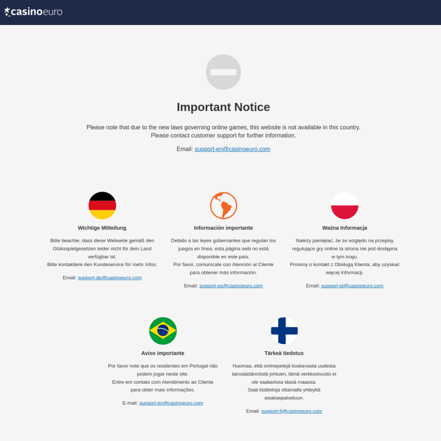 casinoeuro.com homepage screenshot