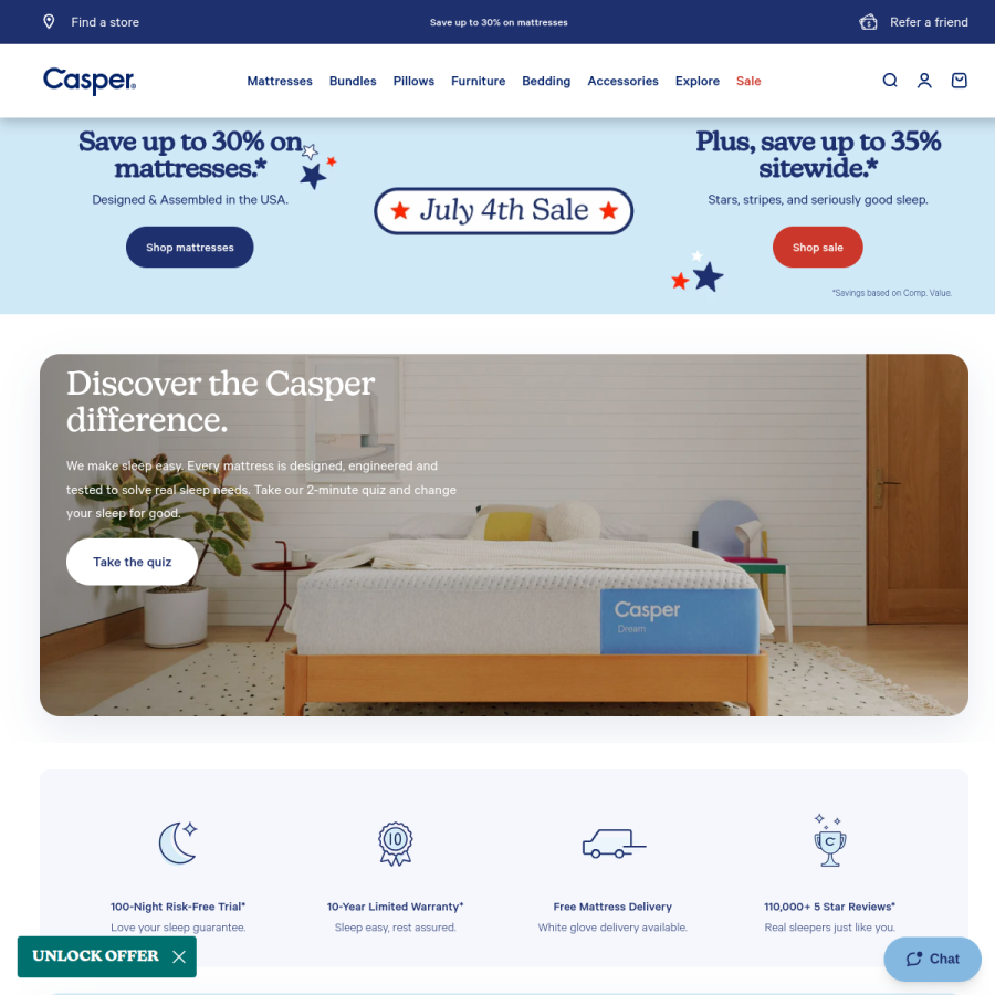 casper.com homepage screenshot