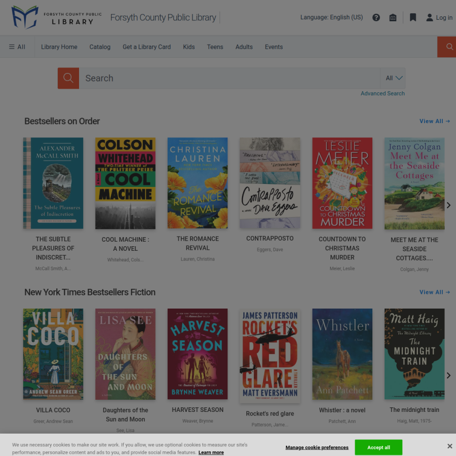 catalog.forsythpl.org homepage screenshot