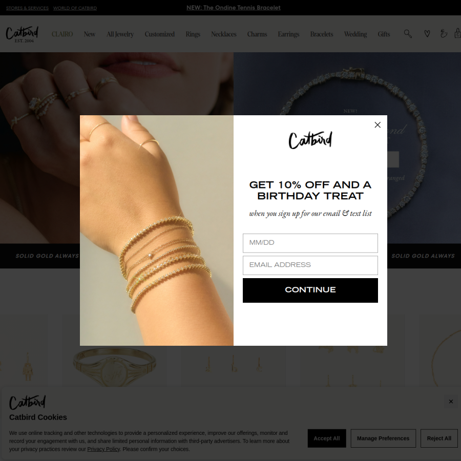 catbirdnyc.com homepage screenshot