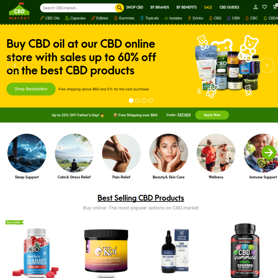 cbd.market homepage screenshot
