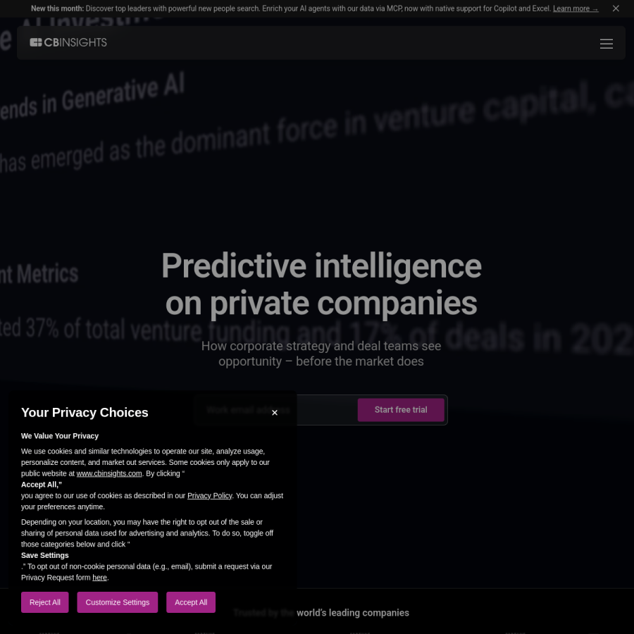 cbinsights.com homepage screenshot