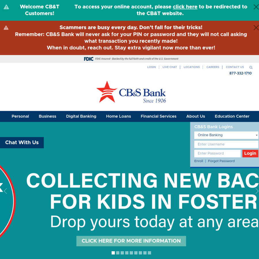 cbsbank.com homepage screenshot