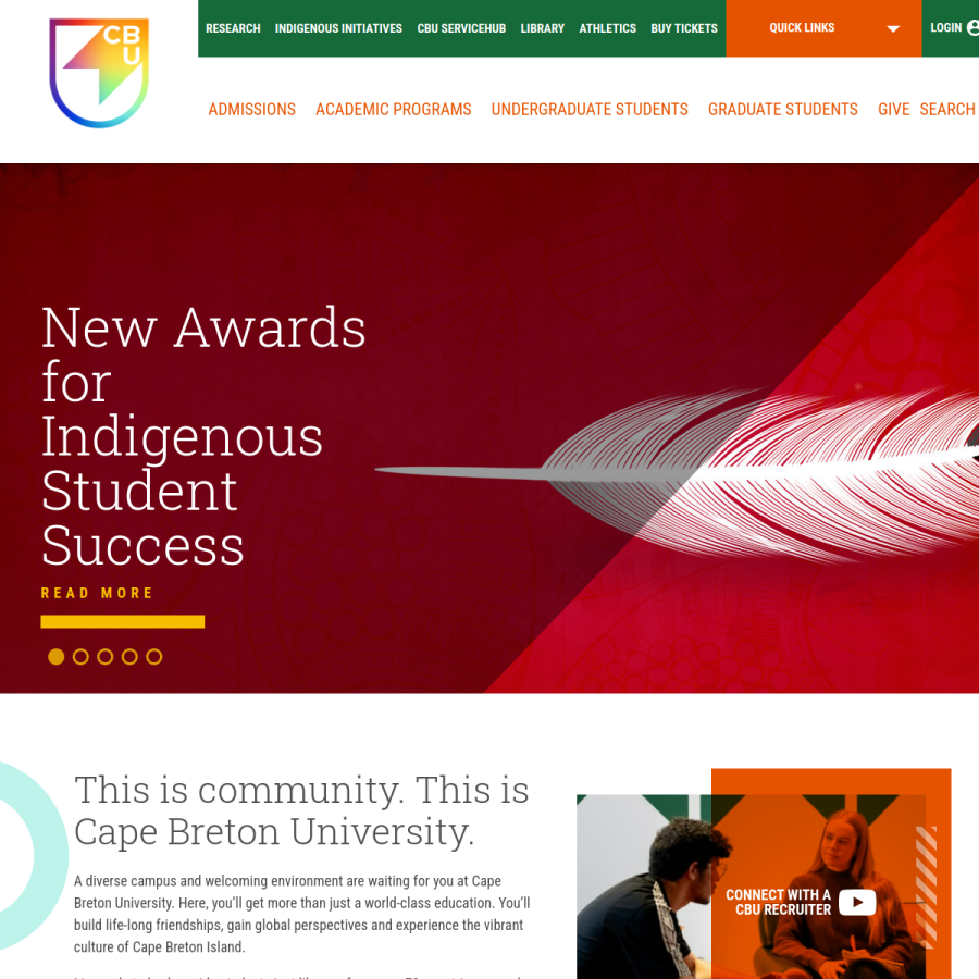 cbu.ca homepage screenshot