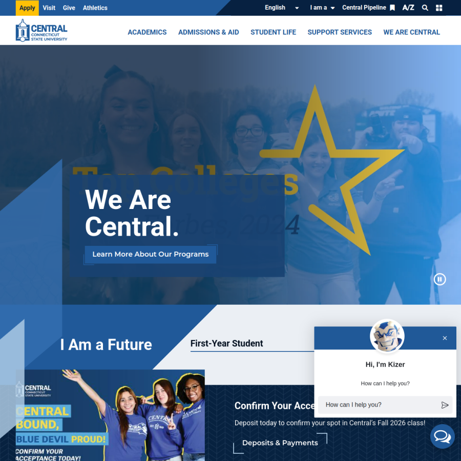 ccsu.edu homepage screenshot