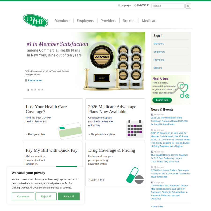 cdphp.com homepage screenshot