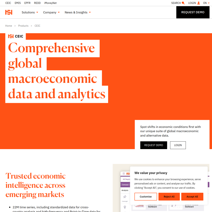 ceicdata.com homepage screenshot