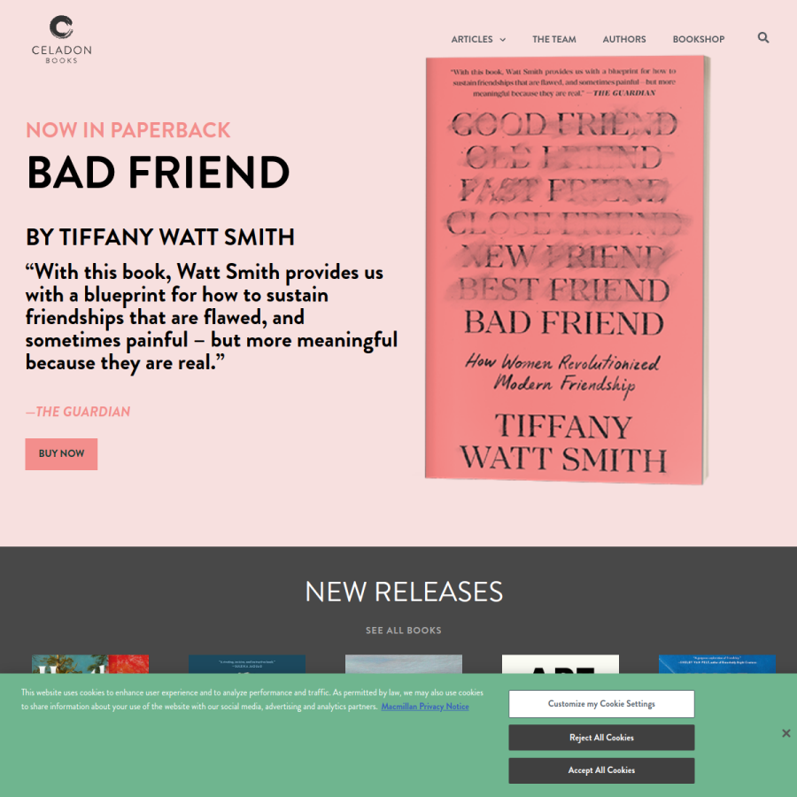 celadonbooks.com homepage screenshot