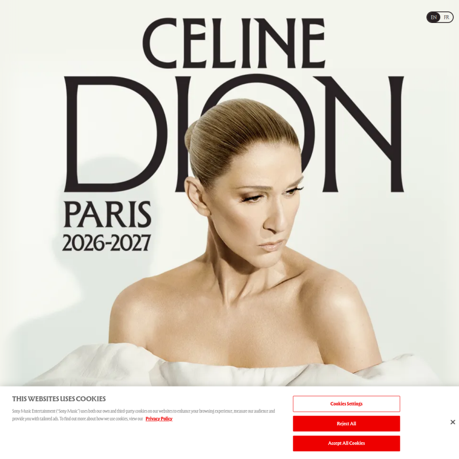 celinedion.com homepage screenshot
