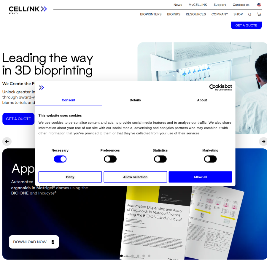 cellink.com homepage screenshot