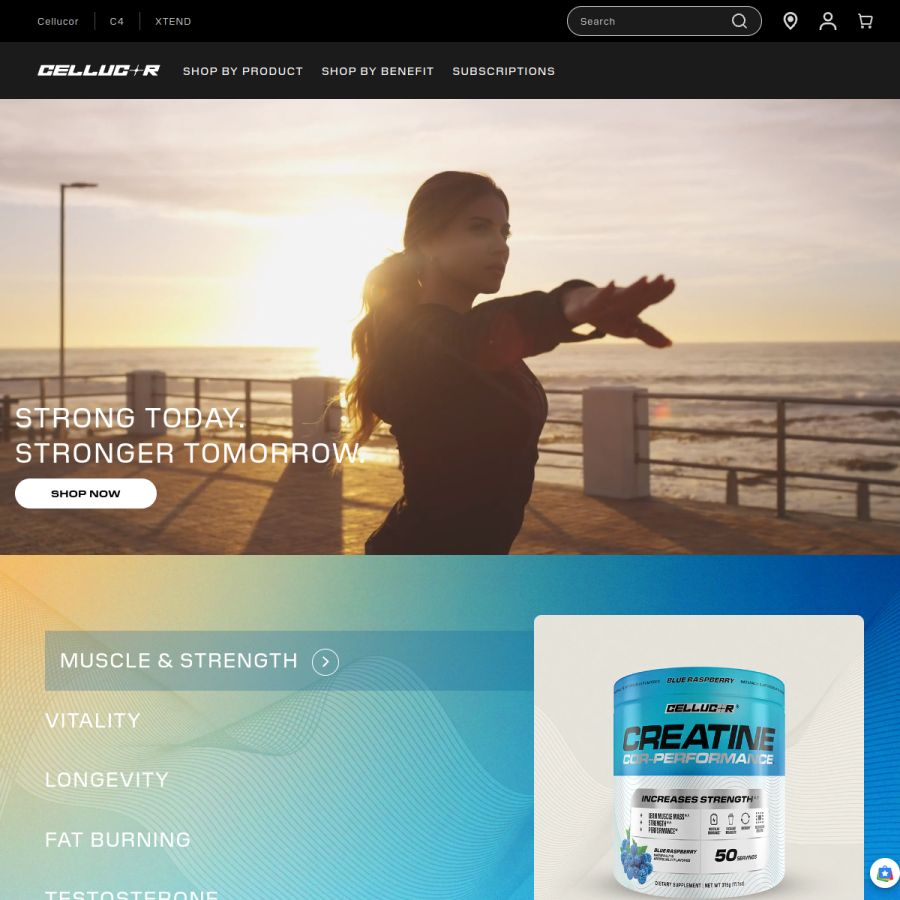 cellucor.com homepage screenshot