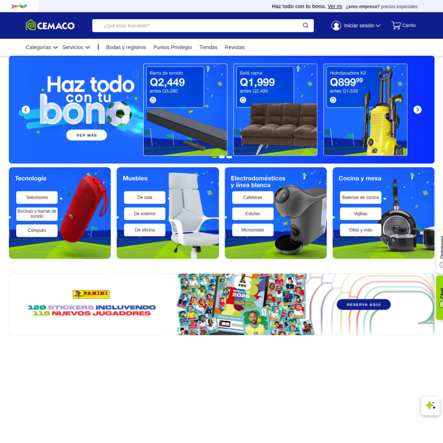 cemaco.com homepage screenshot