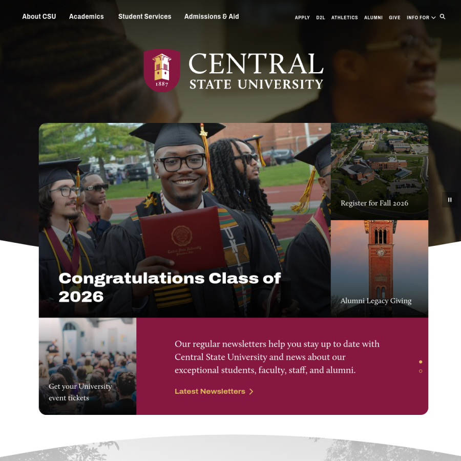 centralstate.edu homepage screenshot