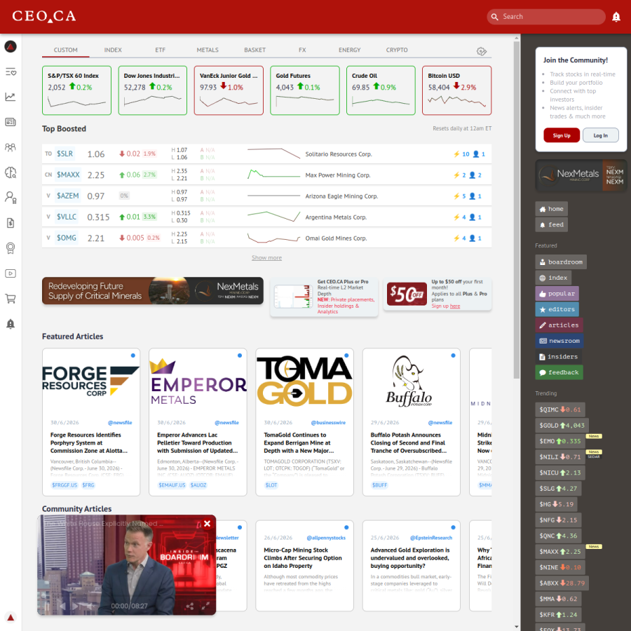 ceo.ca homepage screenshot