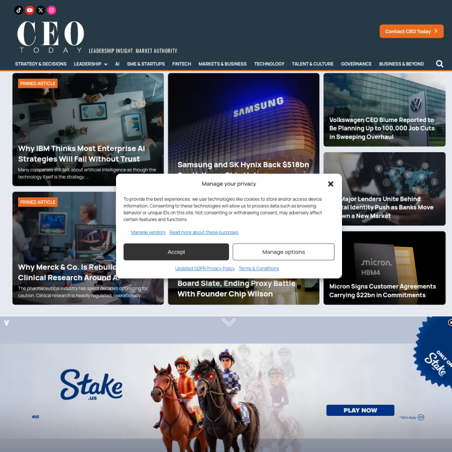 ceotodaymagazine.com homepage screenshot