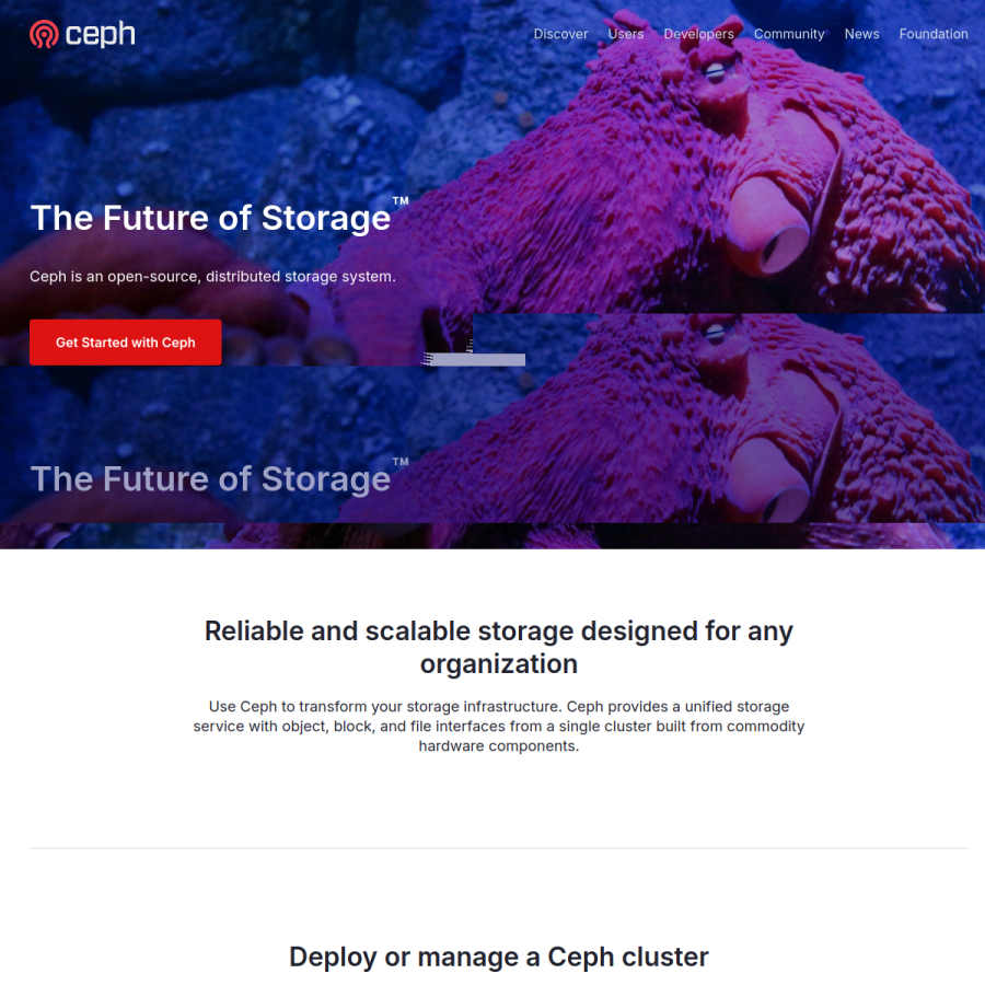 ceph.io homepage screenshot