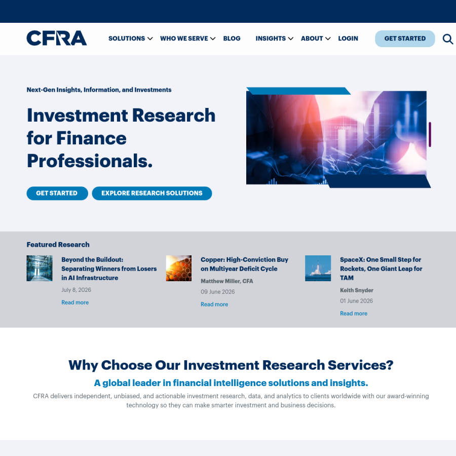 cfraresearch.com homepage screenshot